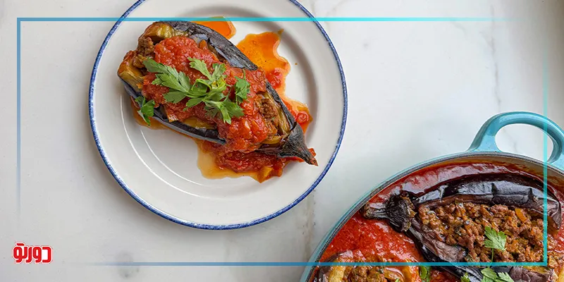طرز تهیه بادمجان شکم‌پر